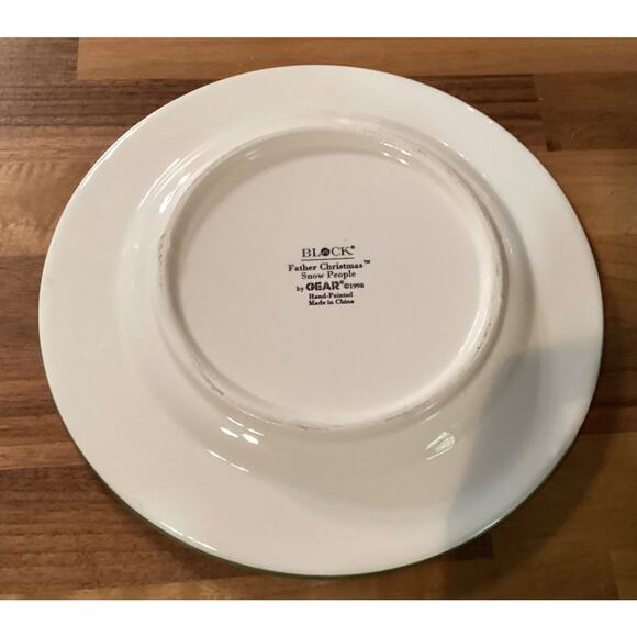 Father Christmas Snow People Block By Gear 1998 Set of 4 Salad Plates - Picture 9 of 9